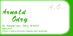 arnold odry business card